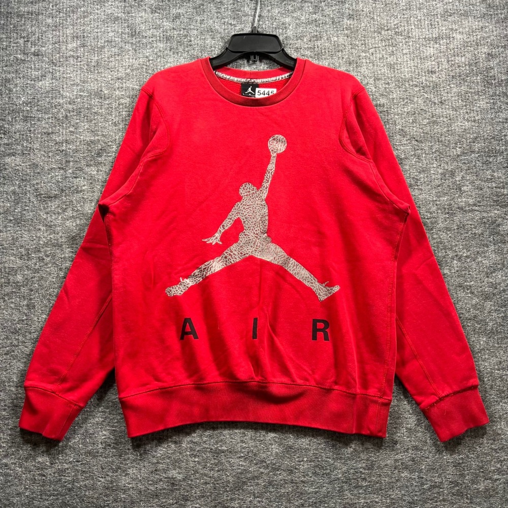 Jordan Jumpman Air Elephant Print Graphic Sweatshirt Red Mens Large